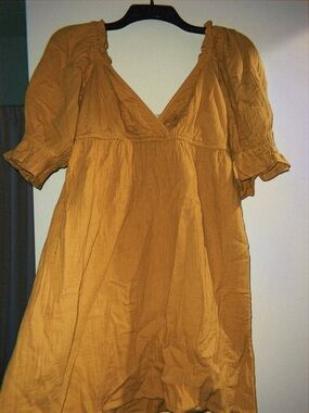 Billabong Mustard Yellow Smocked Neck Tank